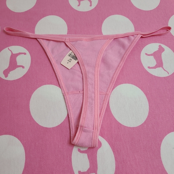 Rare VTG VS PINK Graphic Cotton Low Rise V-string Thong Panty Size Sm - Picture 3 of 5